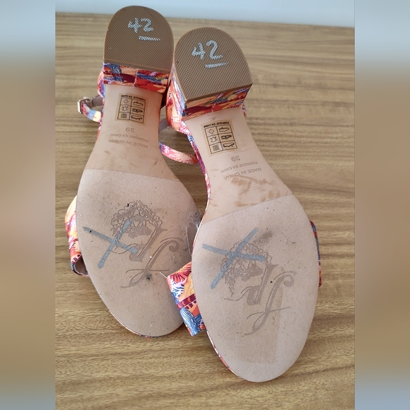 👠👠Host Pick 2X👠👠 Free People Patterned Fabric Block Heel Sandals - Picture 7 of 7